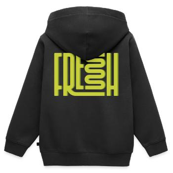 Frais - Sweat Premium à capuche zippé enfant bio - noir - Dos - AI Model Kid Male (0cm)