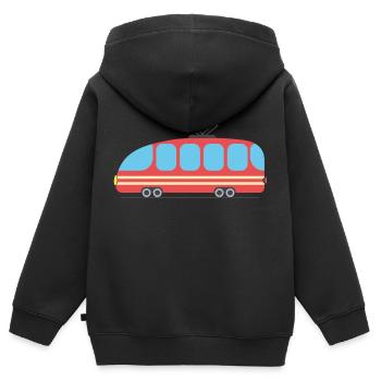 train de tram - Sweat Premium à capuche zippé enfant bio - noir - Dos - AI Model Kid Male (0cm)