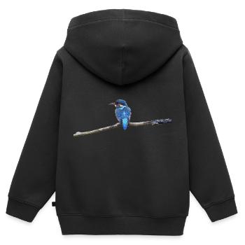 EISVOGELVOGEL - Kinder Premium Organic Zip Hoodie - Schwarz - Hinten - AI Model Kid Male (0cm)