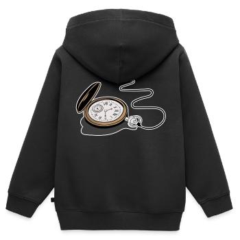 Pocket watch clock time time clockwork tick tock - Kids Premium Organic Zip-up Hoodie - black - Back - AI Model Kid Male (0cm)