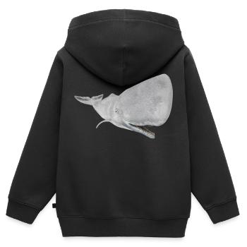 Pottwal, Wal, Walfisch - Kinder Premium Organic Zip Hoodie - Schwarz - Hinten - AI Model Kid Male (0cm)