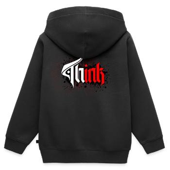 Think ink - Kids Premium Organic Zip-up Hoodie - black - Back - AI Model Kid Male (0cm)