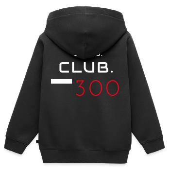 speed club 300 km/h - Sweat Premium à capuche zippé enfant bio - noir - Dos - AI Model Kid Male (0cm)