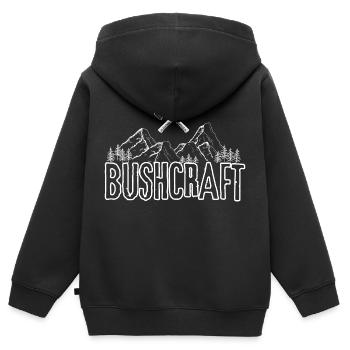 Design De Bushcraft Avec Montagne Pour Toute survie - Sweat Premium à capuche zippé enfant bio - noir - Dos - AI Model Kid Male (0cm)