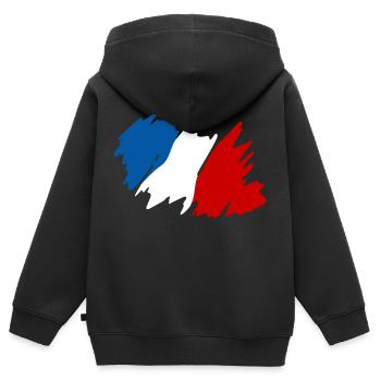 Frankreich Französische Fahne Franzose France Deko - Kinder Premium Organic Zip Hoodie - Schwarz - Hinten - AI Model Kid Male (0cm)