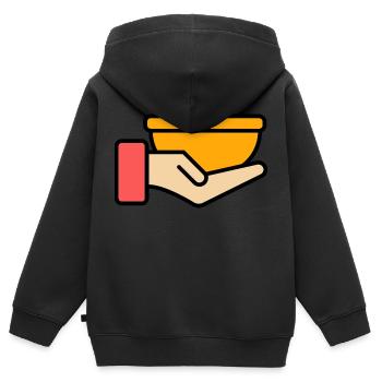 Suppe - Kinder Premium Organic Zip Hoodie - Schwarz - Hinten - AI Model Kid Male (0cm)