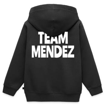 team mendez - Sweat Premium à capuche zippé enfant bio - noir - Dos - AI Model Kid Male (0cm)