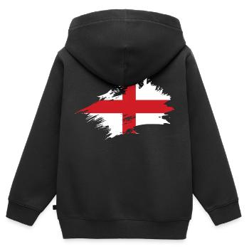Drapeau Angleterre Drapeau anglais Anglais Anglais - Sweat Premium à capuche zippé enfant bio - noir - Dos - AI Model Kid Male (0cm)