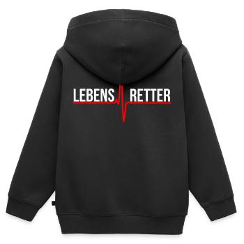 Lebensretter Sanitäter Rettungsdienst - Kinder Premium Organic Zip Hoodie - Schwarz - Hinten - AI Model Kid Male (0cm)
