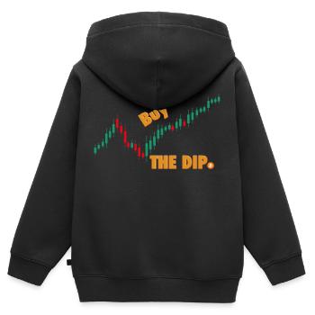 Buy the Dip Trading Aktien Bitcoin Krypto BTC - Kinder Premium Organic Zip Hoodie - Schwarz - Hinten - AI Model Kid Male (0cm)