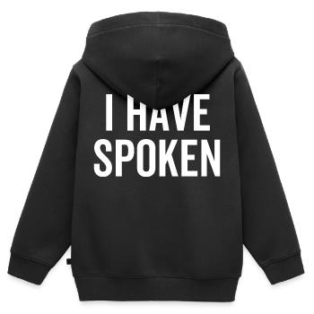 J’ai parlé - Sweat Premium à capuche zippé enfant bio - noir - Dos - AI Model Kid Male (0cm)