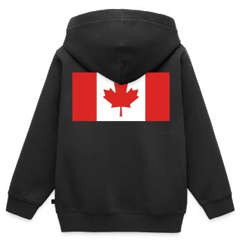 Kanada Flagge - Kinder Premium Organic Zip Hoodie - Schwarz - Hinten - AI Model Kid Male (0cm)