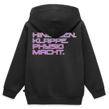 Physiotherapie Therapeut Spruch - Kinder Premium Organic Zip Hoodie - Schwarz - Hinten - AI Model Kid Male (0cm)