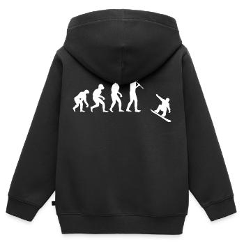 Snowboard Snowboarder - Sweat Premium à capuche zippé enfant bio - noir - Dos - AI Model Kid Male (0cm)