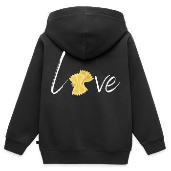 amour des pâtes - Sweat Premium à capuche zippé enfant bio - noir - Dos - AI Model Kid Male (0cm)