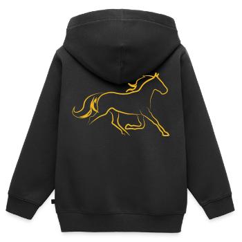 Traber - Kinder Premium Organic Zip Hoodie - Schwarz - Hinten - AI Model Kid Male (0cm)