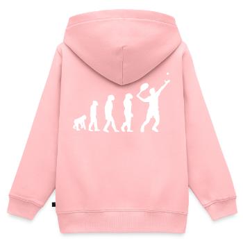 Tennis Evolution - Kinder Premium Organic Zip Hoodie - Rosa - Hinten - AI Model Kid Female (0cm)