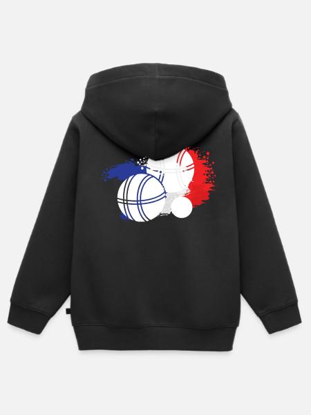 Pétanque - Kids Premium Organic Zip-up Hoodie - black