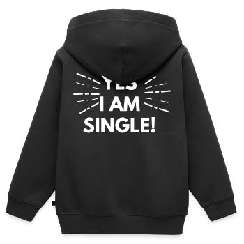 Célibataire - Sweat Premium à capuche zippé enfant bio - noir - Dos - AI Model Kid Male (0cm)
