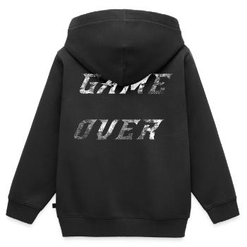Game Over grunge - Kinder Premium Organic Zip Hoodie - Schwarz - Hinten - AI Model Kid Male (0cm)