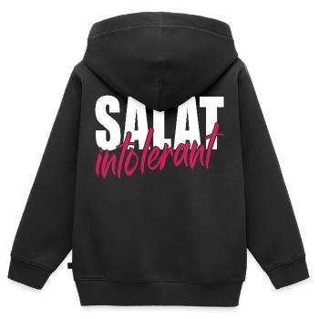 Salat Intolerant - Kinder Premium Organic Zip Hoodie - Schwarz - Hinten - AI Model Kid Male (0cm)