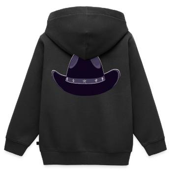 cowboy hat - Kids Premium Organic Zip-up Hoodie - black - Back - AI Model Kid Male (0cm)