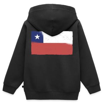 Flagge von Chile Südamerika Chilenen Chilene Santa - Kinder Premium Organic Zip Hoodie - Schwarz - Hinten - AI Model Kid Male (0cm)