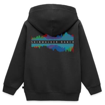 Skinwalker Ranch - Upside Down Spectral Topography - Kids Premium Organic Zip-up Hoodie - black - Back - AI Model Kid Male (0cm)