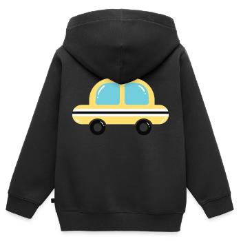 Taxi - Kinder Premium Organic Zip Hoodie - Schwarz - Hinten - AI Model Kid Male (0cm)