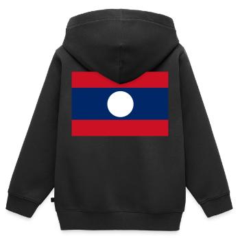 Flagge von Laos - Kinder Premium Organic Zip Hoodie - Schwarz - Hinten - AI Model Kid Male (0cm)