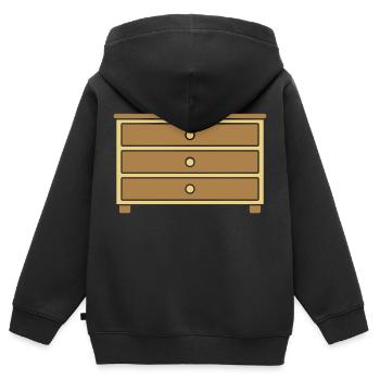 Tiroirs de meubles design Commode - Sweat Premium à capuche zippé enfant bio - noir - Dos - AI Model Kid Male (0cm)