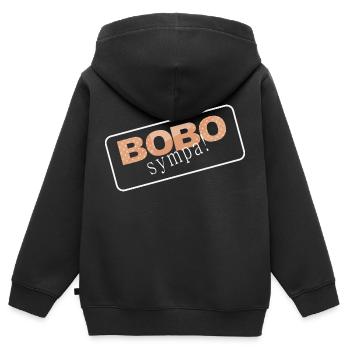 Bobo sympa - Sweat Premium à capuche zippé enfant bio - noir - Dos - AI Model Kid Male (0cm)