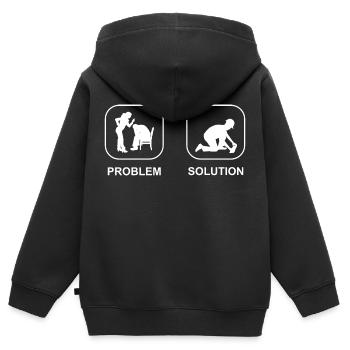 Couches de sol Couches de sol Couches de tapis Couches de parquet - Sweat Premium à capuche zippé enfant bio - noir - Dos - AI Model Kid Male (0cm)