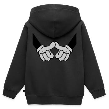Daumen berühren Begrüßung Freunde - Kinder Premium Organic Zip Hoodie - Schwarz - Hinten - AI Model Kid Male (0cm)