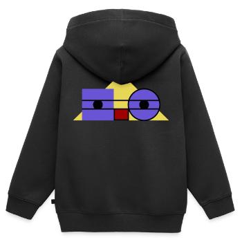 Roboface - das freundliche nerdy Roboter Gesicht - Kinder Premium Organic Zip Hoodie - Schwarz - Hinten - AI Model Kid Male (0cm)