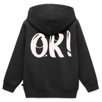 Oui - Ok - Sweat Premium à capuche zippé enfant bio - noir - Dos - AI Model Kid Male (0cm)