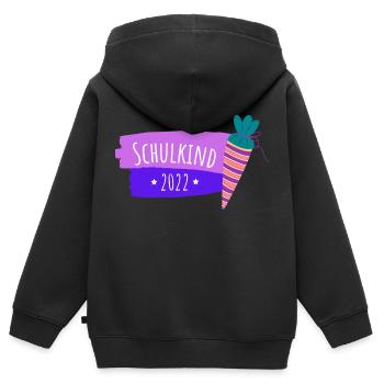 Schulkind 2022 Einschulung - Kinder Premium Organic Zip Hoodie - Schwarz - Hinten - AI Model Kid Male (0cm)