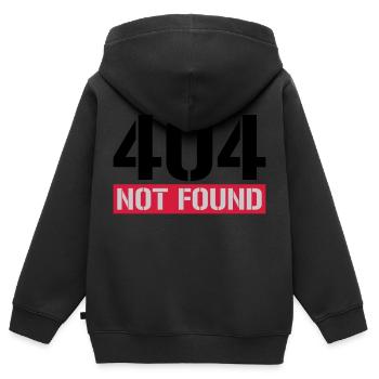 404 message introuvable - Sweat Premium à capuche zippé enfant bio - noir - Dos - AI Model Kid Male (0cm)