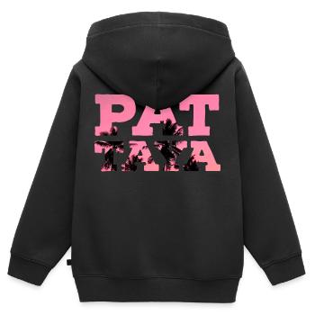 Pattaya - Kinder Premium Organic Zip Hoodie - Schwarz - Hinten - AI Model Kid Male (0cm)
