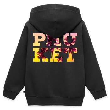 Phuket - Kinder Premium Organic Zip Hoodie - Schwarz - Hinten - AI Model Kid Male (0cm)