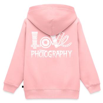 Love Photography - Kinder Premium Organic Zip Hoodie - Rosa - Hinten - AI Model Kid Female (0cm)