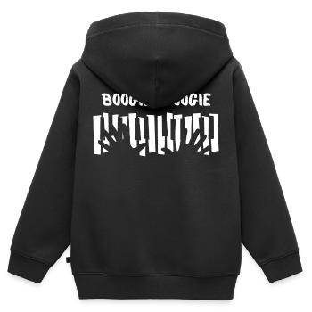 Boogie Woogie Hände und Klavier Design. - Kinder Premium Organic Zip Hoodie - Schwarz - Hinten - AI Model Kid Male (0cm)