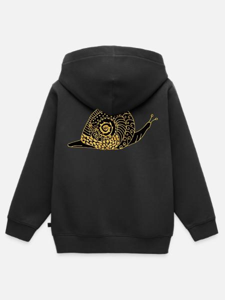 Schnecke - Kinder Premium Organic Zip Hoodie - Schwarz