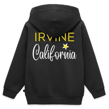 IRVINE California - Sweat Premium à capuche zippé enfant bio - noir - Dos - AI Model Kid Male (0cm)
