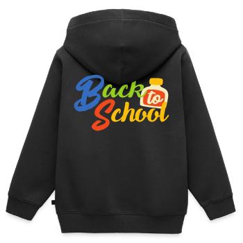 Back to school 9 - Sweat Premium à capuche zippé enfant bio - noir - Dos - AI Model Kid Male (0cm)