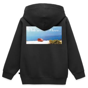 Ich will Meer - Kinder Premium Organic Zip Hoodie - Schwarz - Hinten - AI Model Kid Male (0cm)