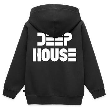 Maison profonde - Sweat Premium à capuche zippé enfant bio - noir - Dos - AI Model Kid Male (0cm)