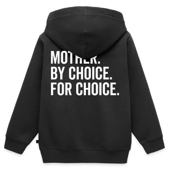 Mutter nach Wahl für die Wahl - Kinder Premium Organic Zip Hoodie - Schwarz - Hinten - AI Model Kid Male (0cm)