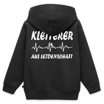 climbing - Kinder Premium Organic Zip Hoodie - Schwarz - Hinten - AI Model Kid Male (0cm)