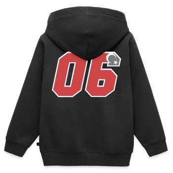 Ankara - Sweat Premium à capuche zippé enfant bio - noir - Dos - AI Model Kid Male (0cm)